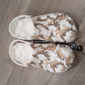 Desert Camo Crocs. Brand new. Men's size 10.